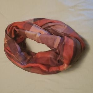 Long plaid infinity scarf